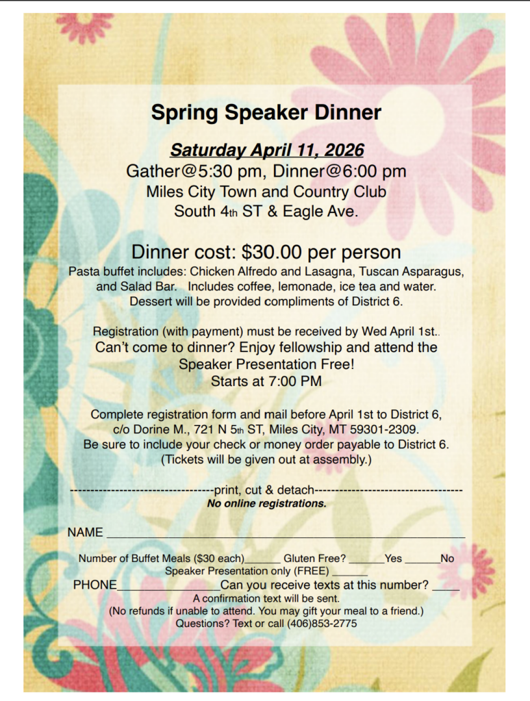 Spring Assembly speaker dinner 2026